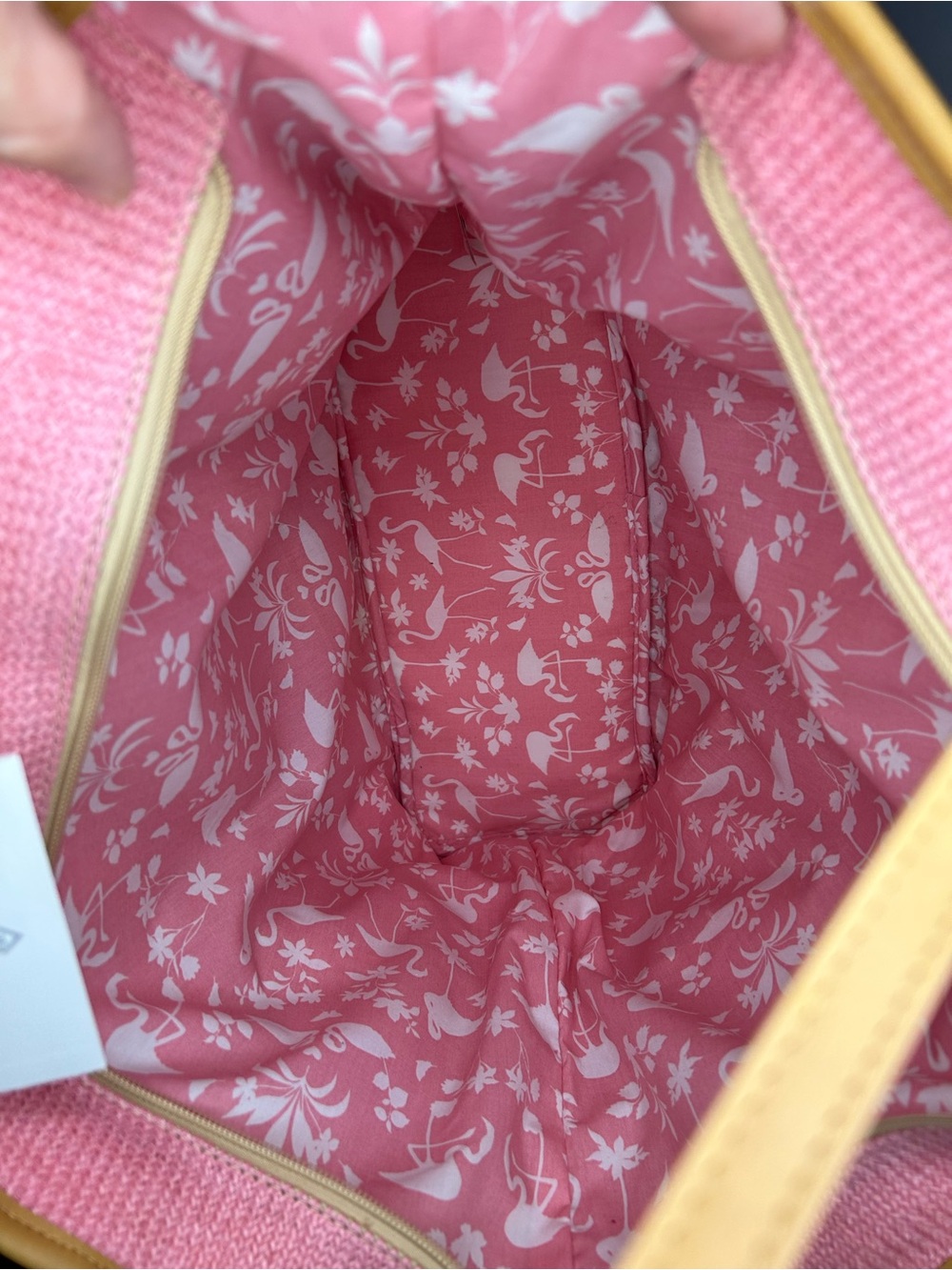 Vera Bradley NWT Candy Pink Stripe Straw Beach Tote Floral Woven Large Zip Bag - Picture 11 of 12